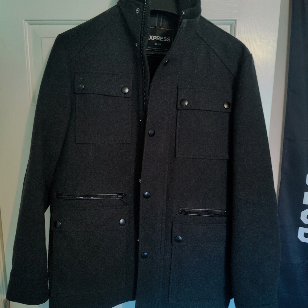 Express Men's Medium button up/zip Coat
